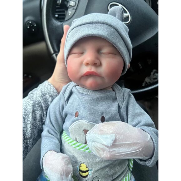 🆕18nch Soft Cloth Body Newborn Baby Doll Poseable Limbs Closed Eyes Doll Boy - Picture 3 of 10